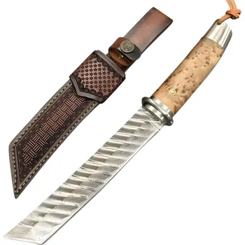 lovecký nůž Damaškový outdoorový nůž GE 39484 Hnědá