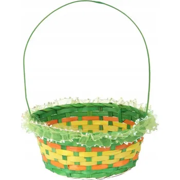Velikonoční dekorace Velikonoční košík s volánkem na svěcení, průměr 24 cm – Pro velikonoční aranžmá