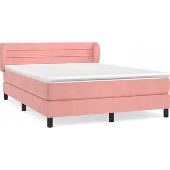 Postel Čalouněná dvoulůžková postel VidaXL 140x190 cm, odstíny růžové