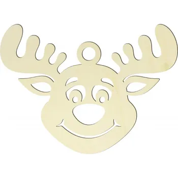 Dekorace do dětského pokoje Dřevěný sob - hlava velikost: 8 cm