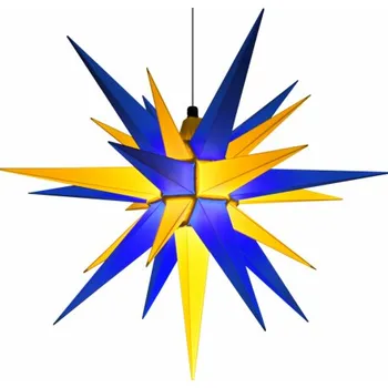 umělá květina Herrnhutská hvězda A7 - Ø cca 68 cm, modro-žlutá