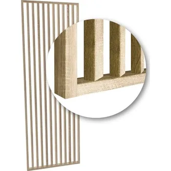Obklad Lamelová dělící příčka na míru DUB SONOMA - lamely s úhlem 55s - Šířka 41 cm (zabaleno do 1 balíku)