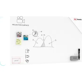 Allboards Skleněná projekční tabule matná magnetická 140x80 cm, TSO140x80P4