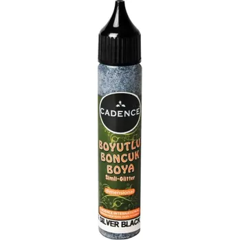 Výtvarná barva Kontura Cadence Dimensional Paint, 25 ml - silver black, třpytivá antracitová