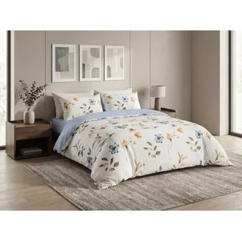 Povlečení Mikroflanelové povlečení GENTLE LEAVES krémové Rozměr povlečení: 70 x 90 cm | 140 x 200 cm