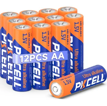 Článková baterie pkcell alkalické baterie aa lr6 1,5 v 12 ks