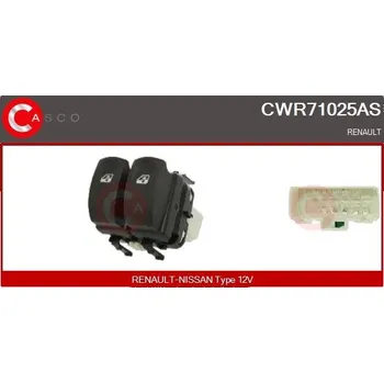 Spínač, zvedací zařízení oken CASCO CWR71025AS