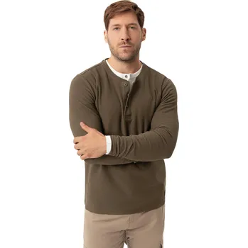 Pánské oblečení Pánské triko s dlouhým rukávem VOLCANO-L-ONYX-BROWN Hnědá XXL