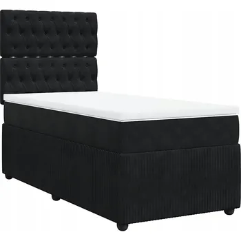 Postel Čalouněná jednolůžková postel VidaXL 90x200 cm černá
