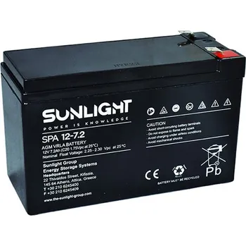 Trakční baterie Záložní baterie Sunlight SPA 12-7.2 F2, 12V, 7.2Ah