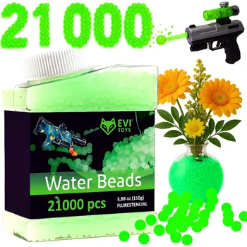 HYDROGELOVÉ KULIČKY VODNÍ NÁBOJE PRO PISTOLI PUŠKU KVĚTINY 7-8MM 21000 KS | FLUORESCENČNÍ