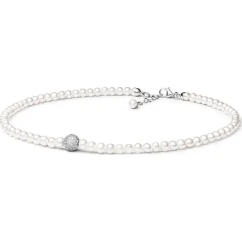 Šperk Perlový náhrdelník Ellinor z přírodních perel se stříbnou kuličkou a Brilliance Zirconia GRP19229NFWP