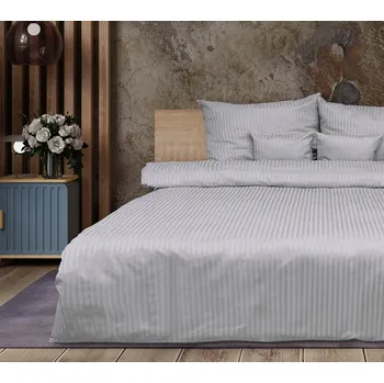 Povlečení Povlečení z damašku 220x200 proužky 1 cm Bílé