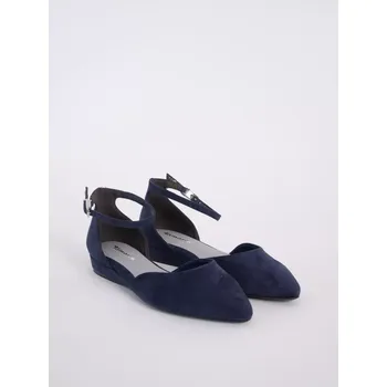 Dámské baleríny TAMARIS dámské baleríny na klínu s páskem kolem kotníku modré