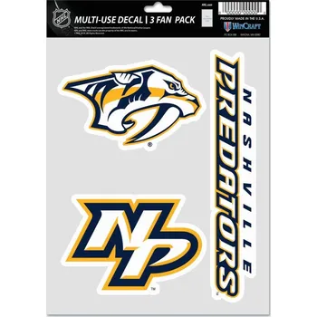Kšiltovka WinCraft Samolepky Nashville Predators WinCraft NHL Multi Use 3 Fan Pack