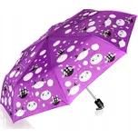 Dětský skládací deštník měnící barvu 52 cm fialový s kočkami