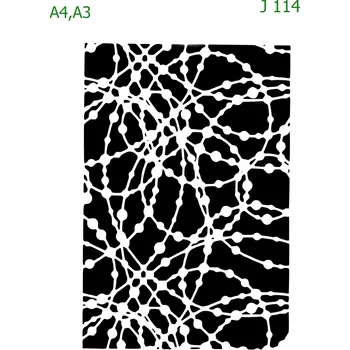 Plastová šablona pro malování - Strukturální vzory - Abstrakce kruhy a tečky (J114) - A4 , Nelepící folie