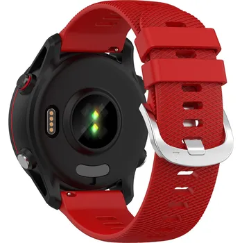 Řemínek na hodinky Enem Vroubkovaný jednobarevný řemínek 18mm - Červený IR-AWGW-0398