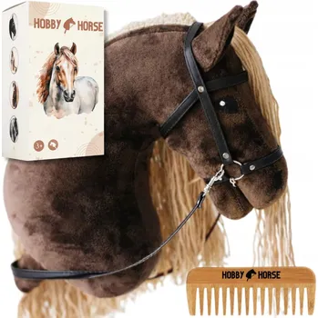 Hobby horsing KŮŇ NA TYČI HOBBY HORSE A4 KONÍK HŘÍVA HLAVA KONĚ HŘEBEN KRABIČKA DÁREK