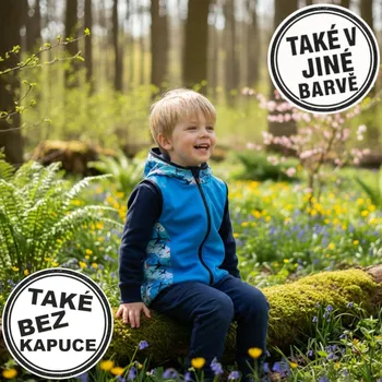 Chlapecká vesta Chlapecká softshellová vesta s fleecem – s kapucí / bez kapuce, Letadla, 3 barevné varianty (Celoroční dětská softshellová vesta pro chytré vrstvení)