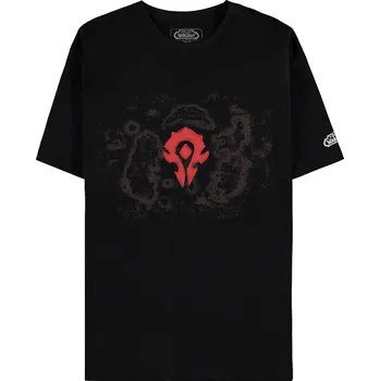 Pánské tričko Pánské tričko s krátkým rukávem World Of Warcraft: Azeroth Horde (2XL) černá bavlna