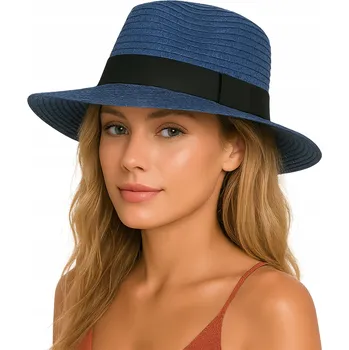 Klobouk Hagne Panama klobouk modrý, velikost 57