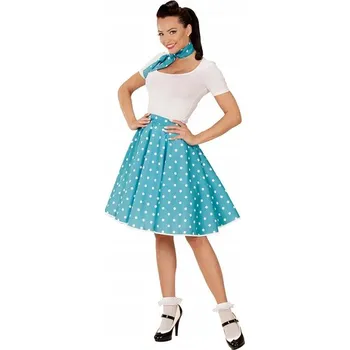 Dámská sukně SUKNĚ MODRÁ S PUNTOVANÝM VZOREM + ŠÁTEK