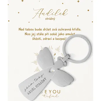 BEYOU Klíčenka Anděl strážný ocelová