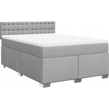 Postel Čalouněná dvoulůžková postel VidaXL 140x190 cm, odstíny šedé