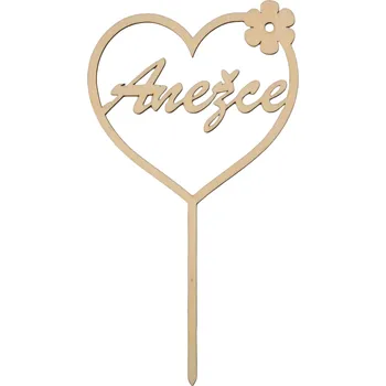 Party dekorace Zápich srdíčko - s vlastním jménem