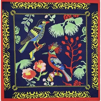 Šátek DARK bavlněný šátek / bandana - BIRDS OF PARADISE