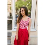 Bamboo tílko Marta červenobílý pruh Velikost: M