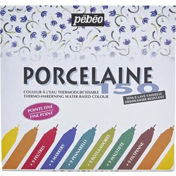 Sada fixů na porcelán Pébéo Porcelaine 150 0,7 mm, 9 ks
