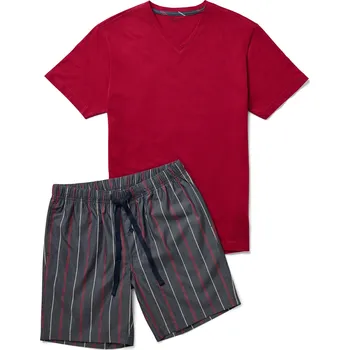 Pánské pyžamo 696313 - Tchibo - Krátké pyžamo - pro muže - vel. 4XL 68/70 - barva: modrá/s proužky