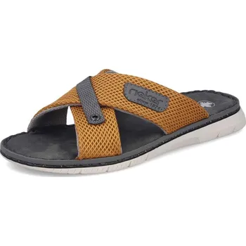 Pánské pantofle Pánské nazouváky RIEKER 21340-68 žlutá S6 46