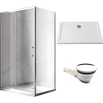 BPS-koupelny Obdélníkový sprchový kout HYD-OK103B 110x80 chrom/transparent + vanička HYD-OSV-ST03A bílá