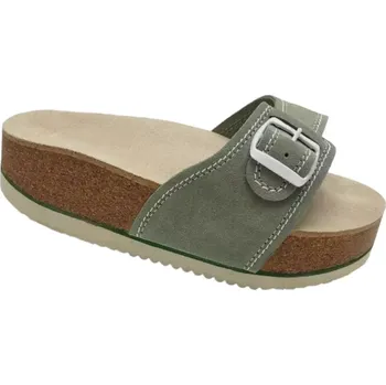Dámská zdravotní obuv Korkové pantofle na klínku - zelené, vel. 36 - 42 vel. 38 - délka vnitřní stélky 25,2 cm