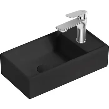 Umyvadlo kielle Arkas I Umývátko 42x23 cm, bez přepadu, P, matná černá 30611404R