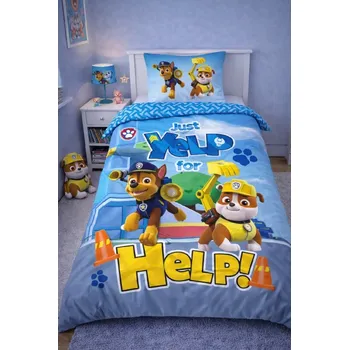 Povlečení BrandMac Dětské bavlněné povlečení TLAPKOVÁ PATROLA Chase a Rublle 140×200cm, 70×90 cm