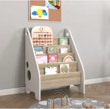 úložný prostor na hračky Praktická Montessori knihovna pro děti - sonoma + bílá