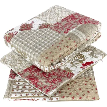 Přehoz na lůžko Euromat Přehoz na postel 220 × 240 + 2× 40 × 40 cm - Tavira Americana BJ-080