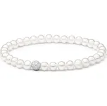 Gaura Pearls Perlový náramek se zirkony Rosie - sladkovodní perla, Ag 925/1000 194-74B 19 cm Bílá