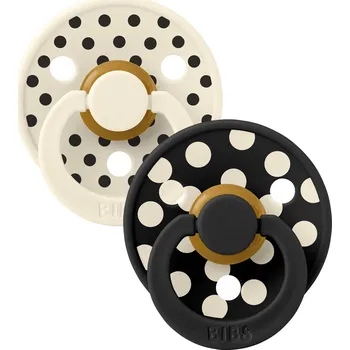 dudlíky Všetky značky||BIBS STUDIO BIBS STUDIO Colour Polka anatomické cumlíky z prírodného kaučuku 2ks - veľkosť 1 Ivory / Black