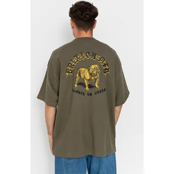 Pánské tričko Brixton Bauer Hw Relaxed (olive surplus classic wash) XL, hnědá