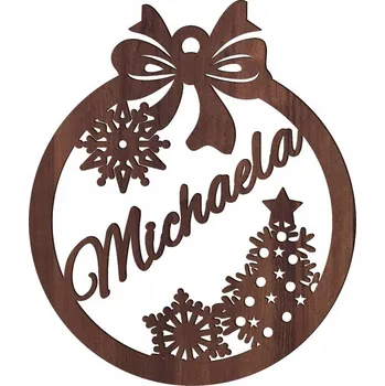 Vánoční ozdoba Vánoční dekorace se jménem Barva: ořech