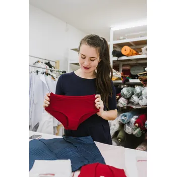 Dámské spodní prádlo Bambusové kalhotky tmavě červené Velikost: XL