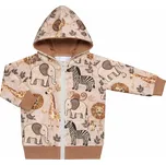 Mikina na zip - Zvířátka savany Velikost: 92