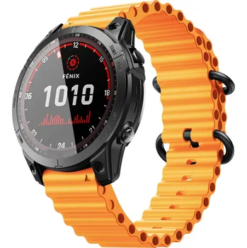 Řemínek na hodinky Ocean loop - QuickFit řemínek pro Garmin 26mm - Oranžový IR-AWGW-0601