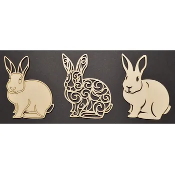 Velikonoční dekorace Sada králíčků 3ks velikost: 8 cm