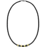 Manoki Pánský náhrdelník Connor přírodní kůže a chirurgická ocel